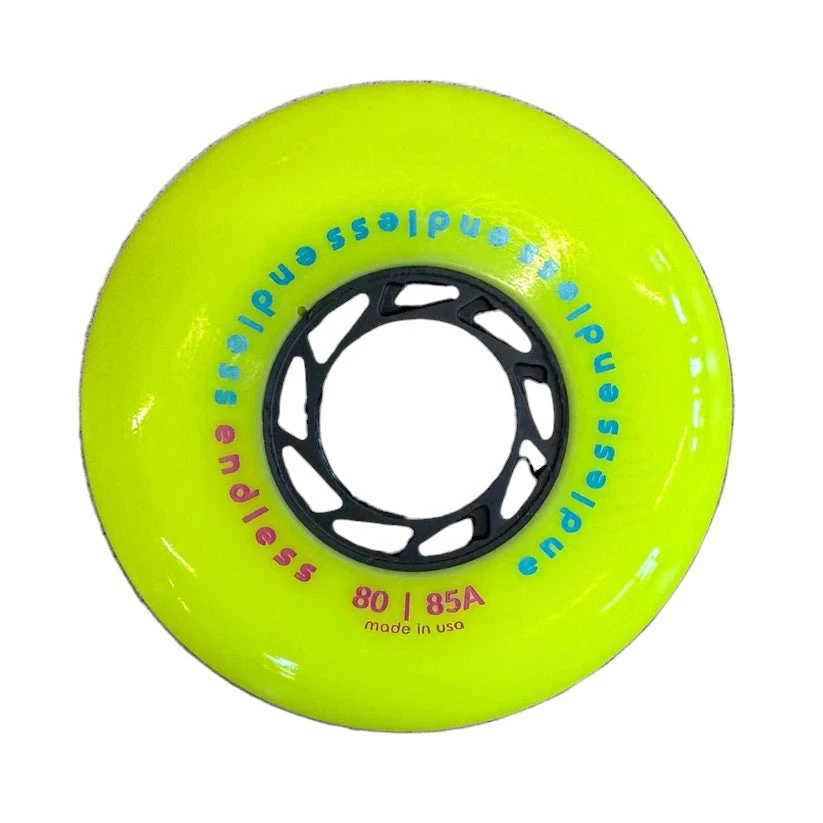 Endless Neon Yellow 80mm Wheels - Set Of 4 1 Endless Neon Yellow 80mm Wheels - Set Of 4