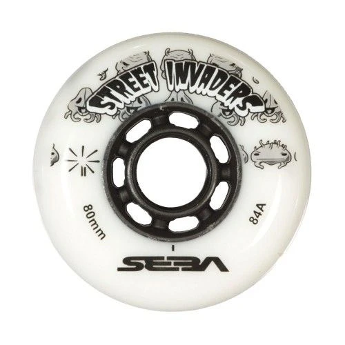 Street Invaders Inline Skate Wheels 84a - White 4 Pack 1 Street Invaders Inline Skate Wheels 84a - White 4 Pack