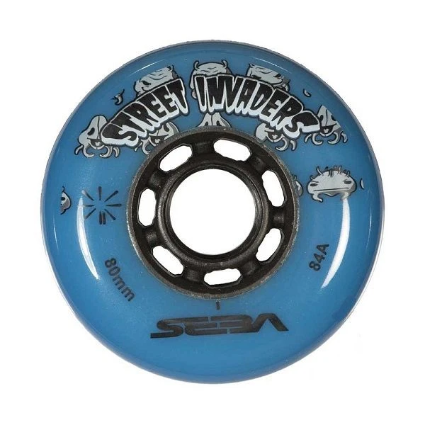 Street Invaders Inline Skate Wheels 84a - Blue 4 Pack